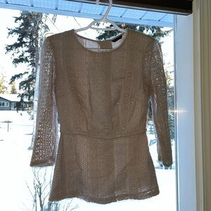 Massimo Dutti Lace Peplum Top